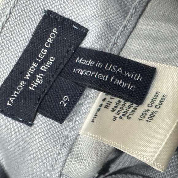 Veronica Beard Taylor Wide Leg Crop Pants Metallic Blue Women’s Size 29 - Picture 4 of 5